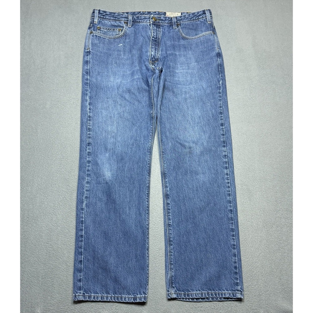Orvis Jeans Mens 36x30 American Denim Made In USA Straight Slim Outdoors Fish